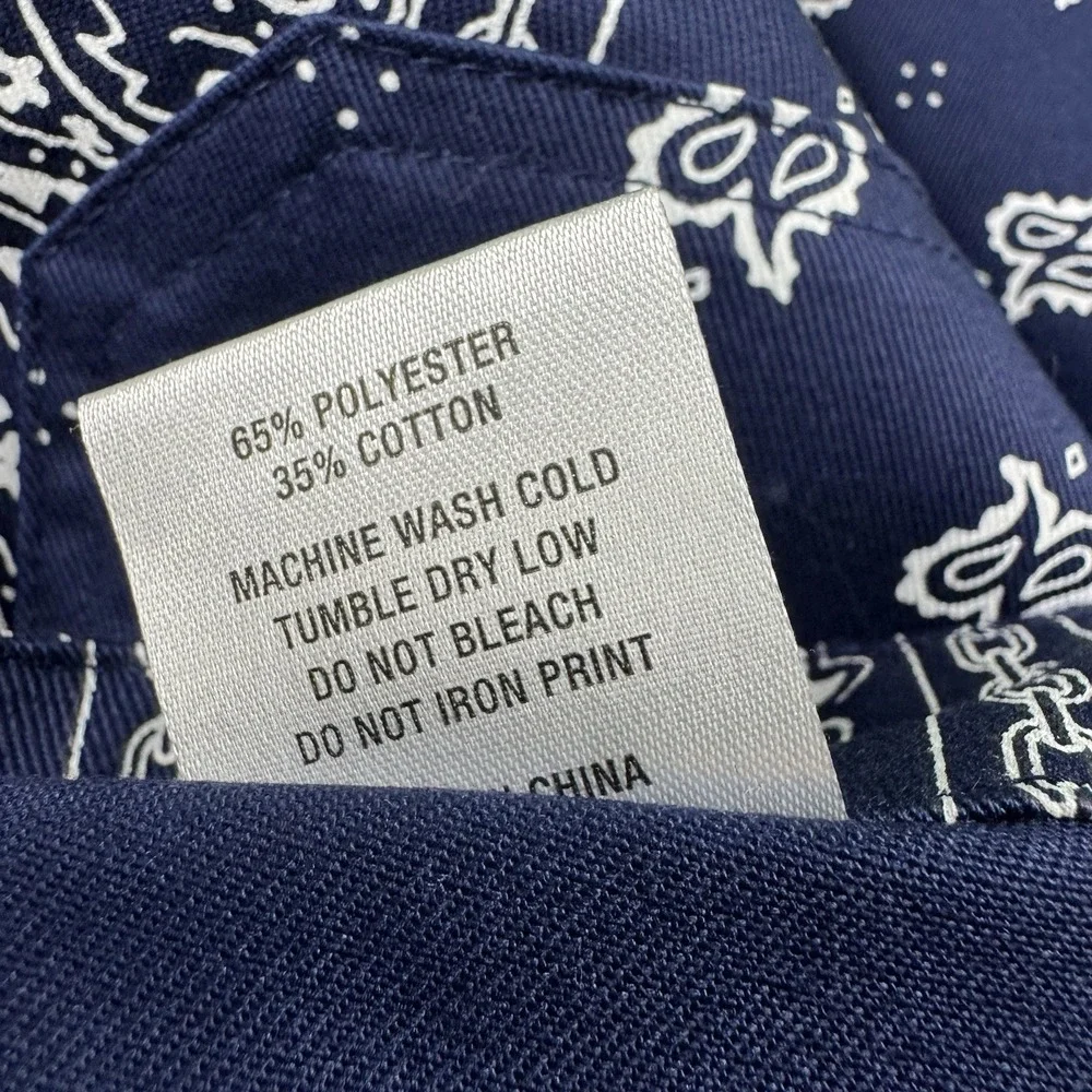 Honor The Gift Blue White Bandana Chino Men’s Short Size 36 NWOT
